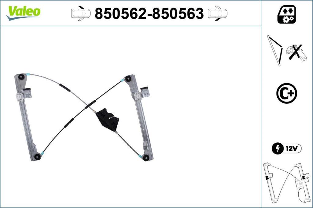 Mécanisme de lève-vitre (Mécanisme de lève-vitre) VALEO 850562
